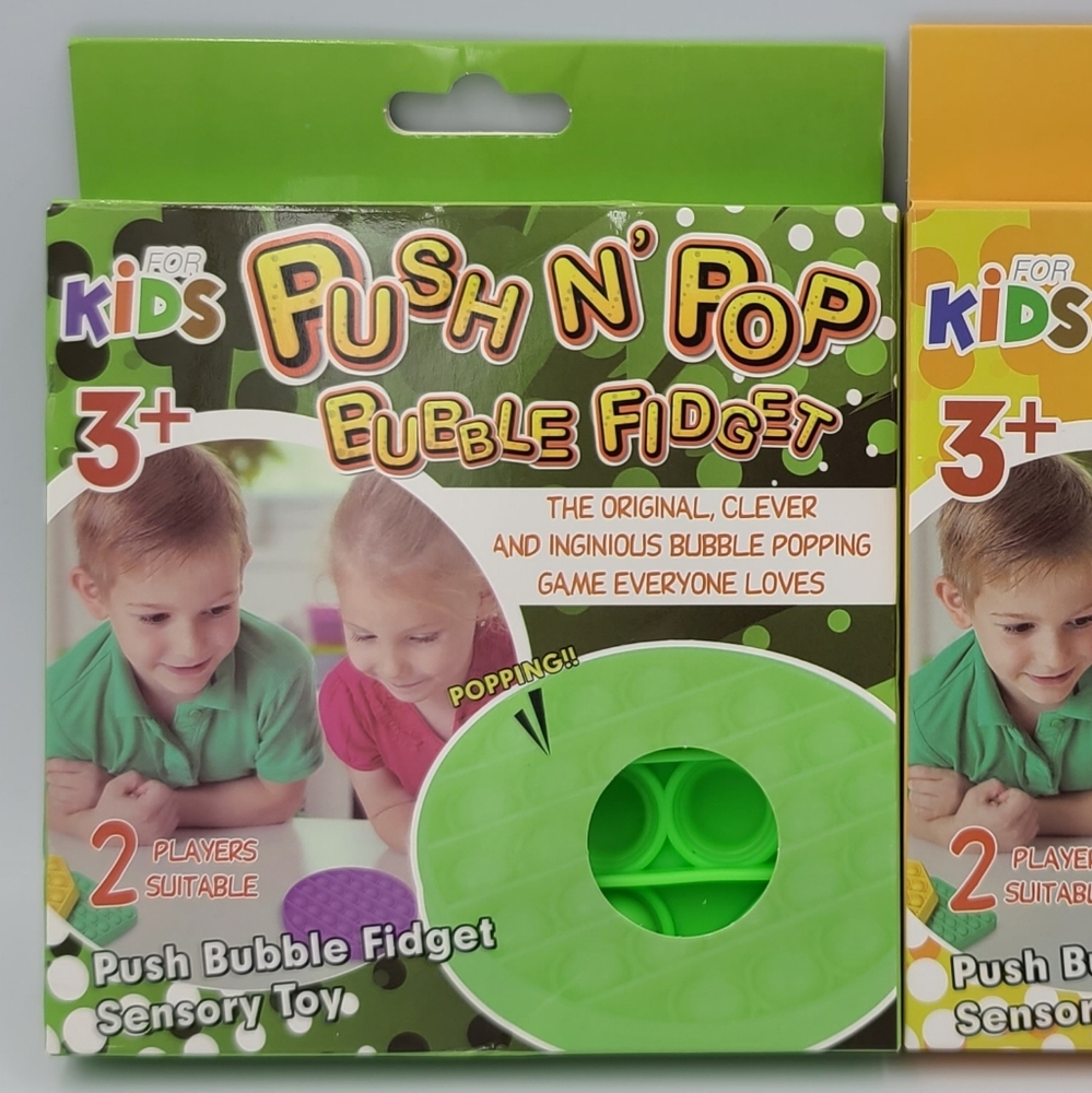 Push N Pop Bubble Fidget Stress Relief Toys 2 Pack